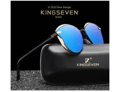 KINGSEVEN Design Cat Eye Lunettes de soleil femmes polarisées de luxe cadre en alliage Mode Femmes Lunettes de soleil rétro Oculos De Sol Gafas