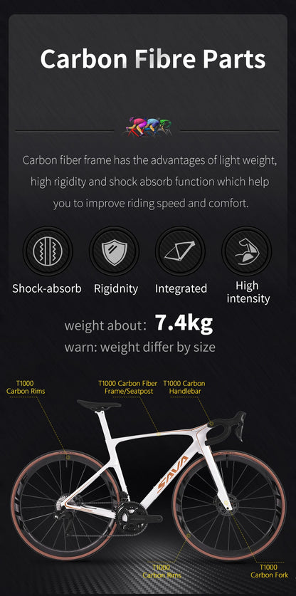 SAVA Dream Maker Full Carbon Fiber Bike Strap SHIMAN0 Di2 8170 24 Speed Hydraulic Disc Brake High End Race Class Road Bike