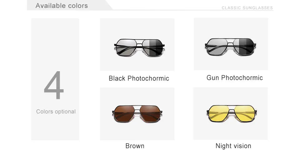 Kingseven new self-tinting sunglasses men women chameleon polarized pilot sunglasses