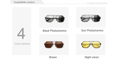 Kingseven new self-tinting sunglasses men women chameleon polarized pilot sunglasses