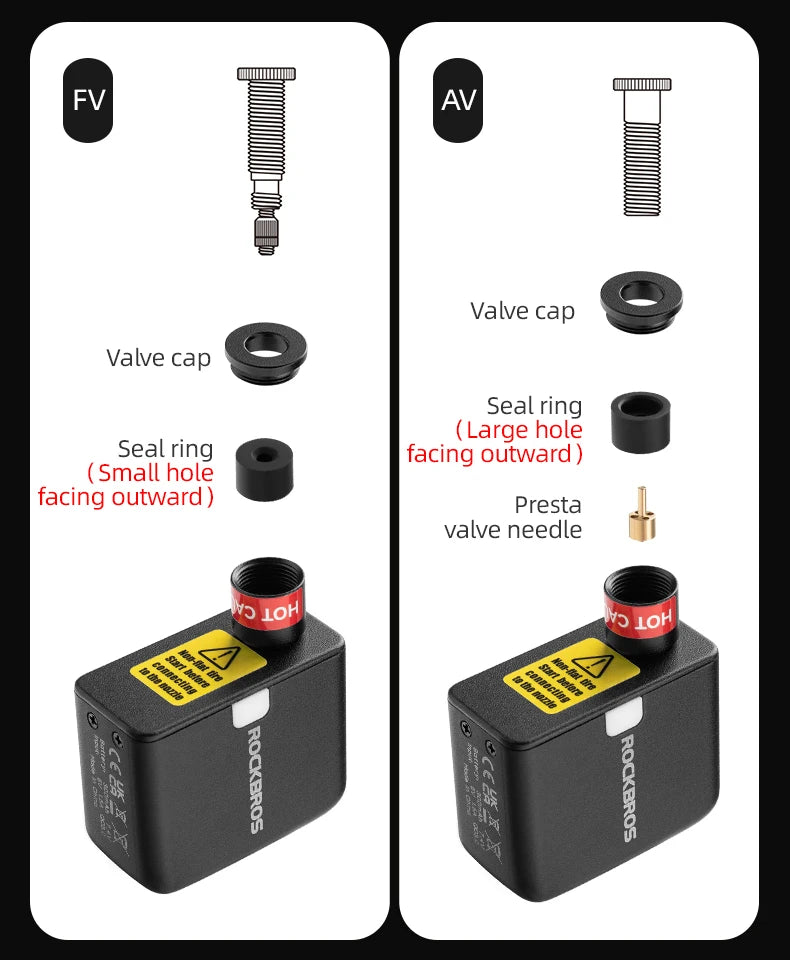 Rockbros Mini Bike Pump With Battery