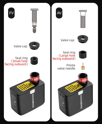 Rockbros Mini Bike Pump With Battery