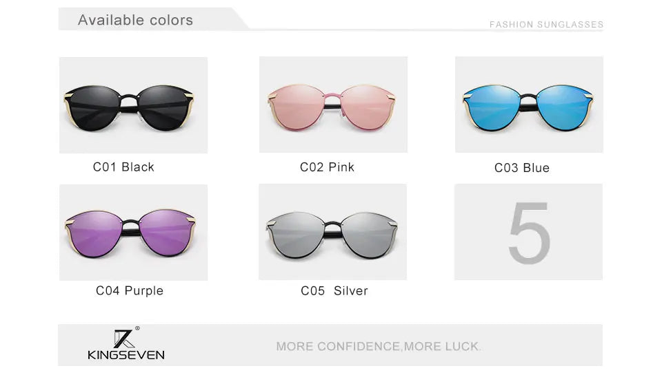 KINGSEVEN Design Cat Eye Lunettes de soleil femmes polarisées de luxe cadre en alliage Mode Femmes Lunettes de soleil rétro Oculos De Sol Gafas