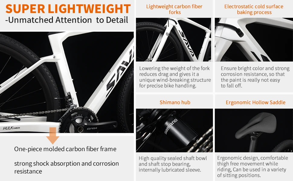SAVA Carbon Fiber Gravel Road Bike GRX 600 Dual Disc 22 Speed Road Bike Race Bike 700C