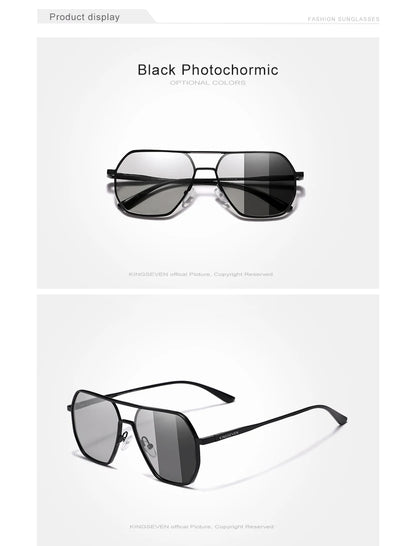 Kingseven new self-tinting sunglasses men women chameleon polarized pilot sunglasses