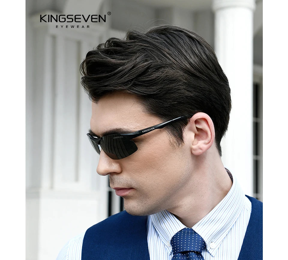 KINGSEVEN Photochromic Polarized Men Aluminum Sunglasses Chameleon Lens Male Sun Glasses Aviation Women For Men Eyewear 9126