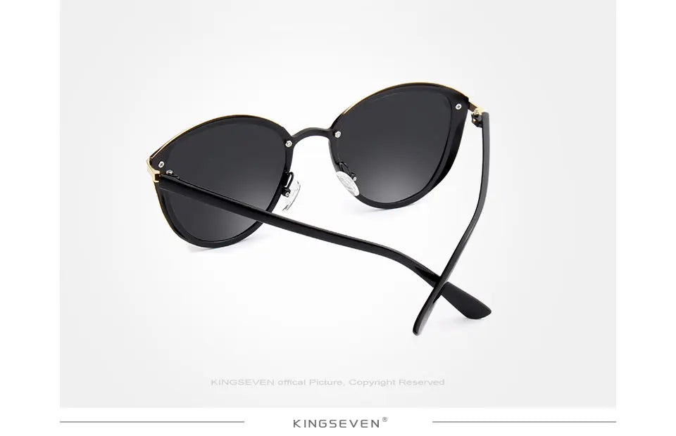 KINGSEVEN Design Cat Eye Lunettes de soleil femmes polarisées de luxe cadre en alliage Mode Femmes Lunettes de soleil rétro Oculos De Sol Gafas