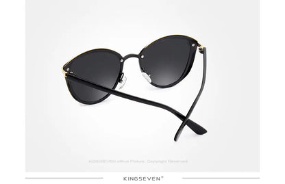 KINGSEVEN Design Cat Eye Lunettes de soleil femmes polarisées de luxe cadre en alliage Mode Femmes Lunettes de soleil rétro Oculos De Sol Gafas