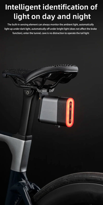 Rockbros bicycle rear light with lock can be locked and unlocked by cell phone
