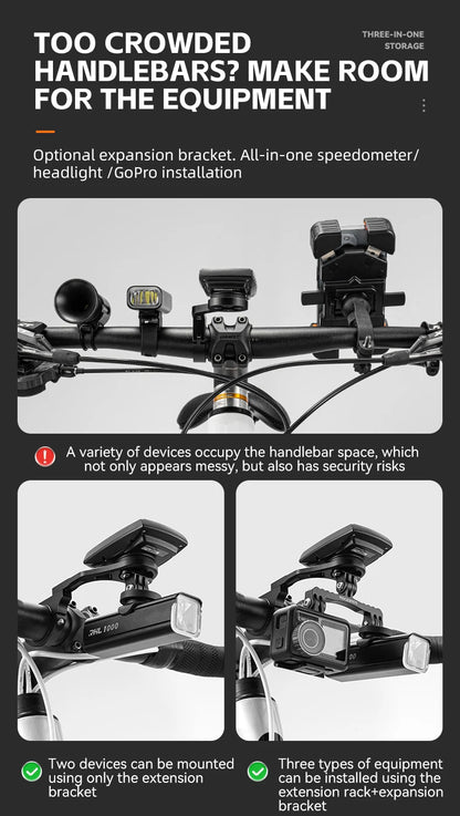 Rockbros bike light holder, GoPro camera, or speedometer Gamin Navi
