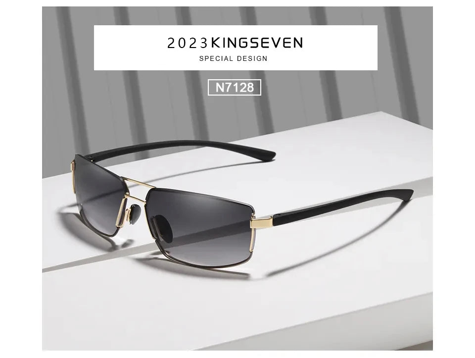 KINGSEVEN Marque Design Lunettes de soleil Hommes Conduite Cadre Carré Lunettes de soleil Homme Classique Unisexe Lunettes Gafas