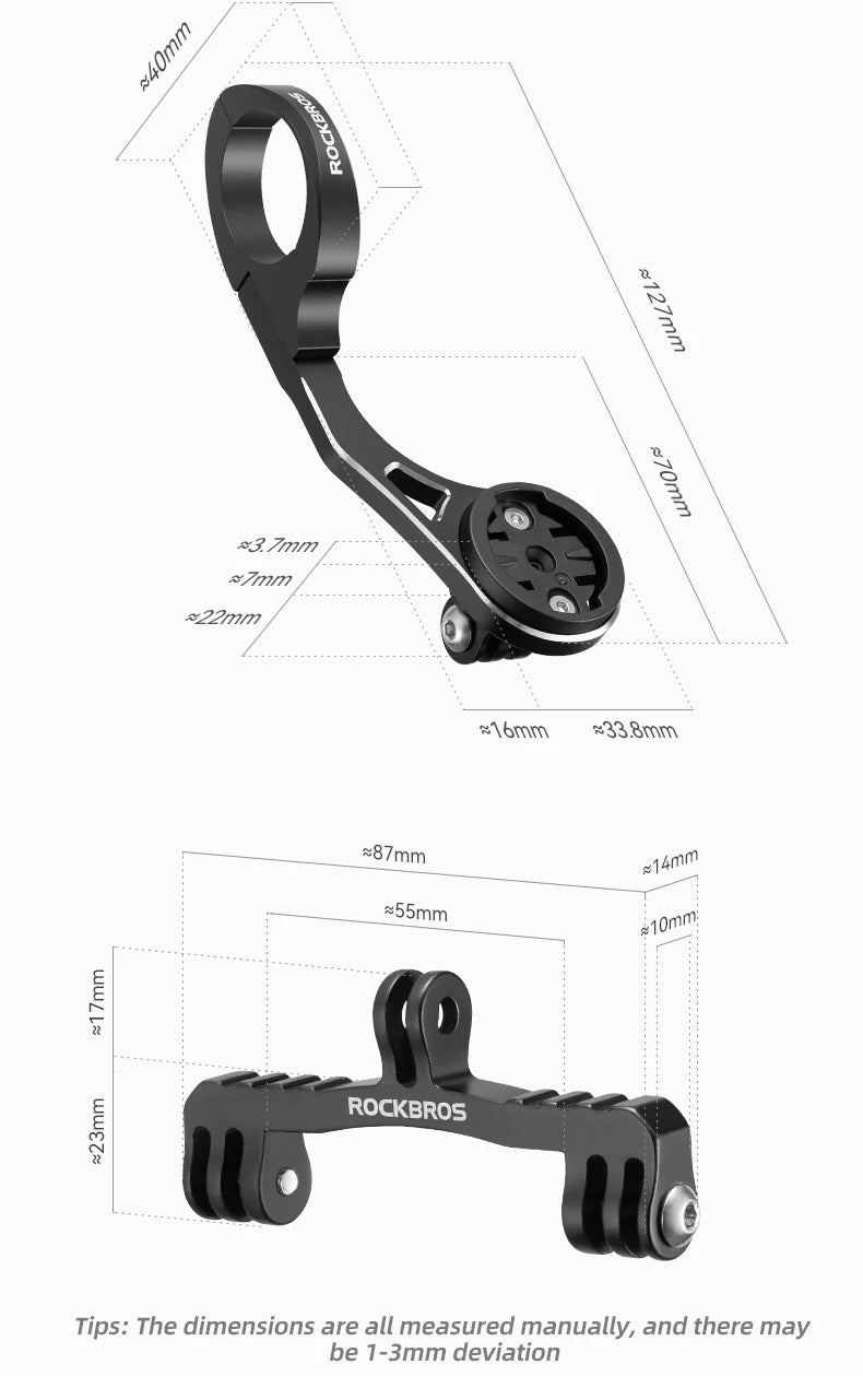 Rockbros bike light holder, GoPro camera, or speedometer Gamin Navi