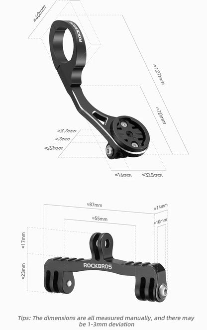 Rockbros bike light holder, GoPro camera, or speedometer Gamin Navi