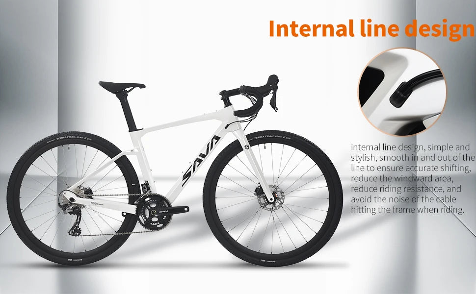 SAVA Carbon Fiber Gravel Road Bike GRX 600 Dual Disc 22 Speed Road Bike Race Bike 700C