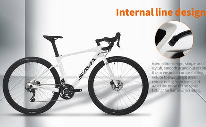 SAVA Carbon Fiber Gravel Road Bike GRX 600 Dual Disc 22 Speed Road Bike Race Bike 700C