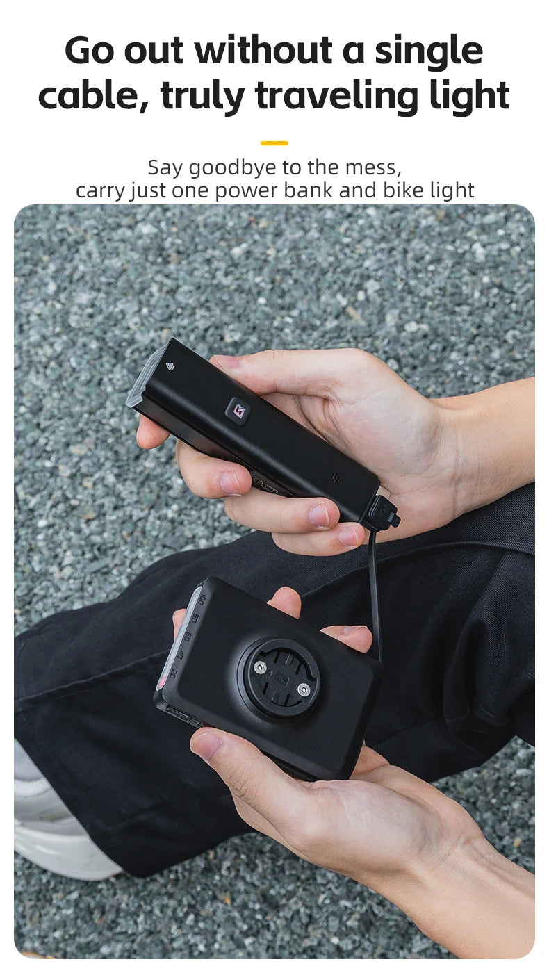 Luce per bicicletta Rockbros 1500LM e batteria power bank 5000 mAh