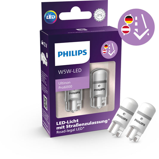 W5W LED 12V 0,9W Ultinon Pro6000 mit Straßenzulassung 6000K 1 Set
