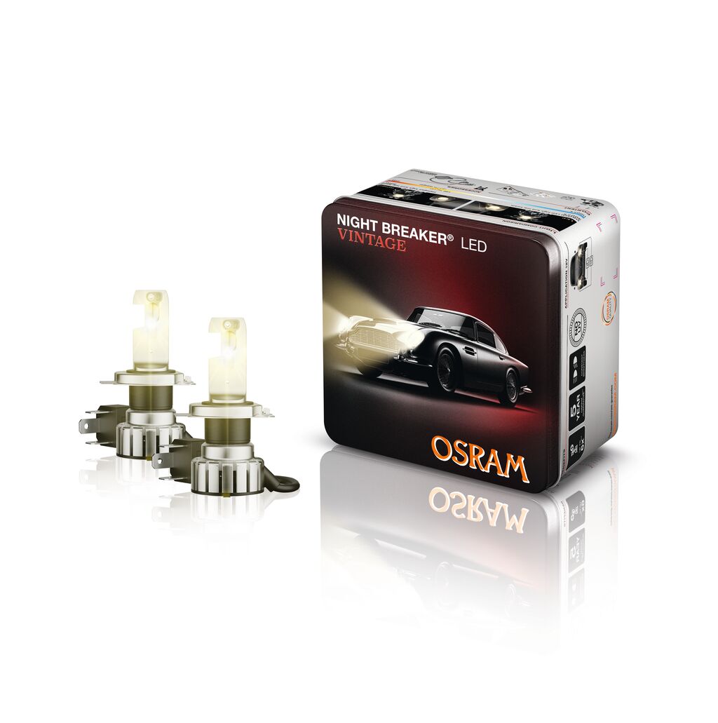 H4 OSRAM NIGHT BREAKER® LED VINTAGE H4 + R2 3000K, für Oldtimer 2Stk.