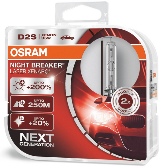 D2S OSRAM Xenon Brenner Xenarc Night Breaker Laser 200% mehr Helligkeit 2 Stk.